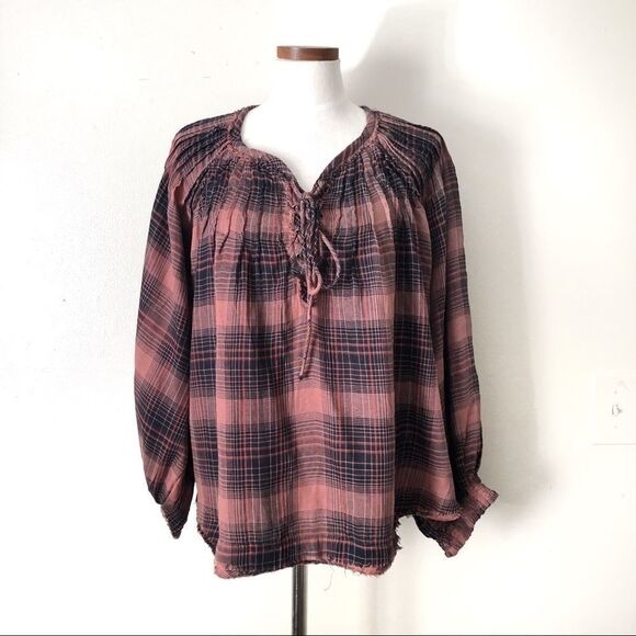 We The Free FP cloudbreaker plaid oversized tunic - Picture 2 of 9